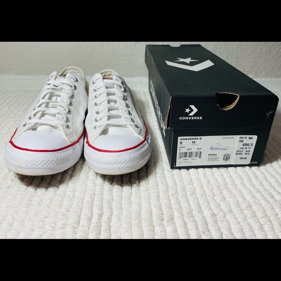 Converse White Unisex (Size: 9 Men's) Used Once - Picture 2 of 4